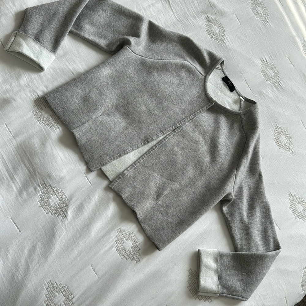 Tahari Grey Structured Sweater